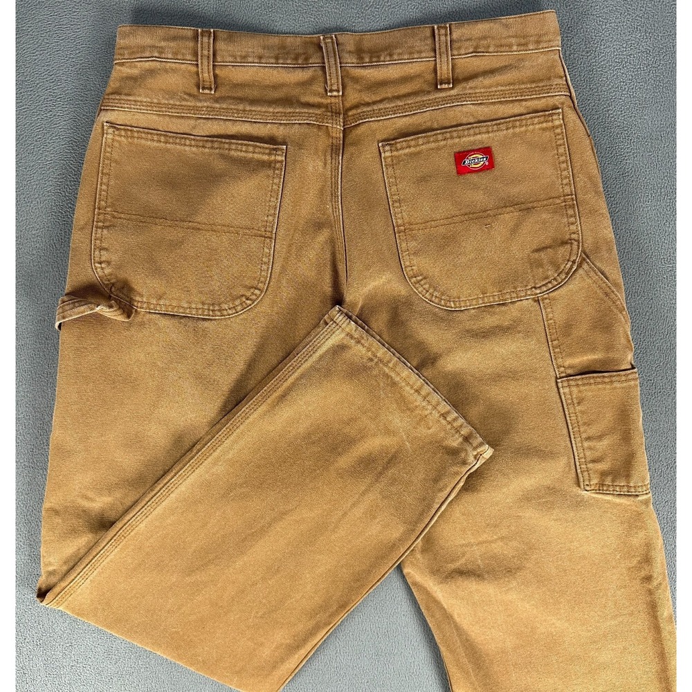 Dickies Carpenter Pants 34x32 Brown Duck Canvas Distressed Grunge Y2K Workwear